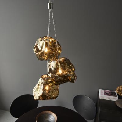 Pagazzi Rock 3 Light Glass Bronze Ceiling Pendant