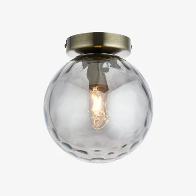 Pagazzi Tamara Antique Brass Flush Ceiling Light