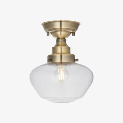 Pagazzi Anri Semi Flush Antique Brass Ceiling Light