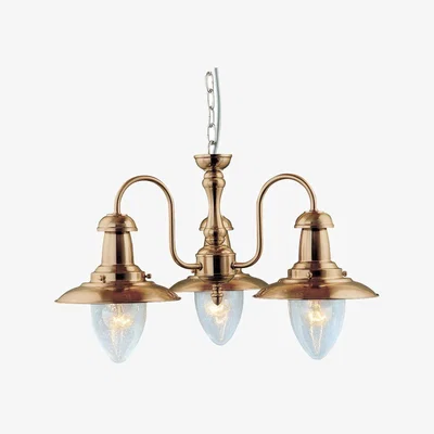 Pagazzi Fisherman 3 Light Ceiling Light Antique Brass