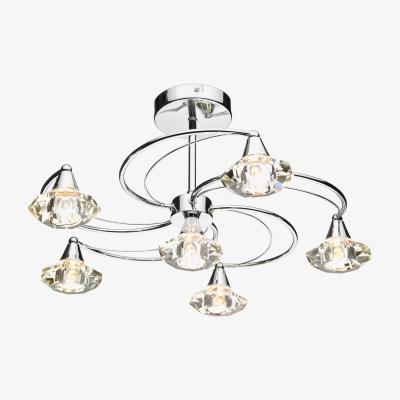Pagazzi Luther 6 Light Semi-Flush Silver Ceiling Light