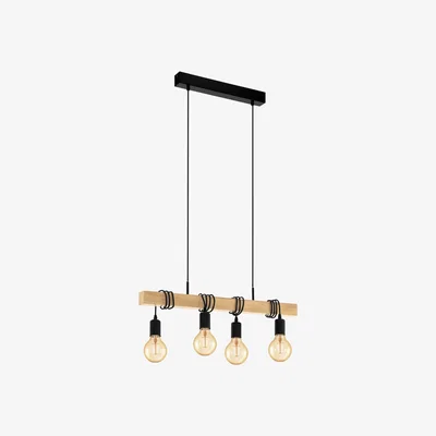 Pagazzi Eglo Townshend 4 Light Wooden Ceiling Light