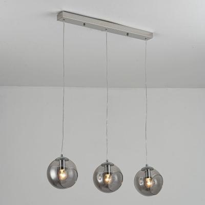 Pagazzi Nia Chrome Smoke 3-Light Pendant Bar