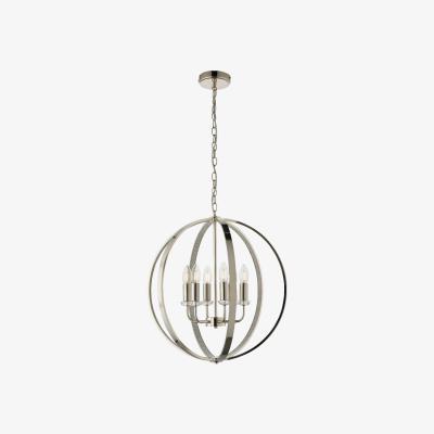 Pagazzi Ritz 6 Light Nickel and Crystal Ceiling Pendant