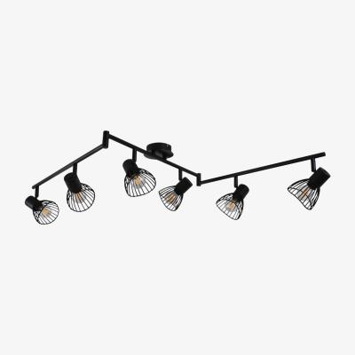 Pagazzi Narciso 6 Light Split Bar Black Ceiling Light