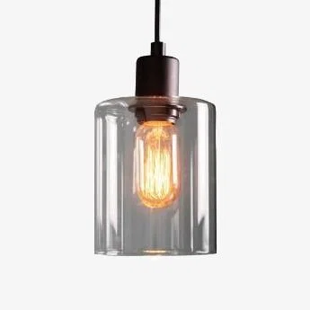 Pagazzi Toledo 1 Light Matt Black & Glass Ceiling Pendant