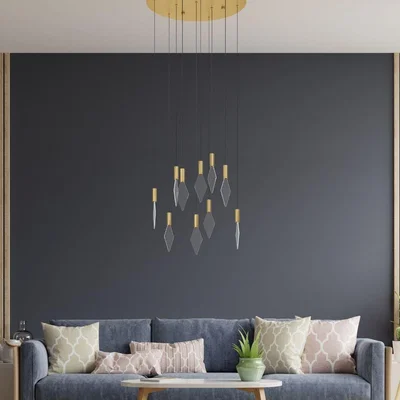 Pagazzi Mirador 10 Light Gold LED Pendant Ceiling Light