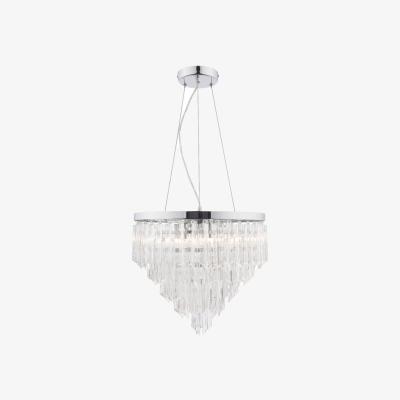 Pagazzi Sagan Clear Glass and Polished Chrome 140cm 5 Light Pendant Light