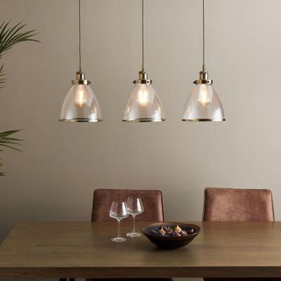 Pagazzi Brunswick 3 Light Antique Brass & Glass Pendant Bar