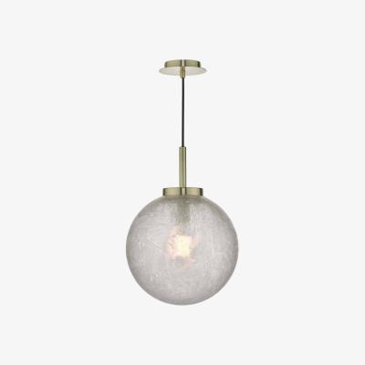 Pagazzi Avari Ice Crystal and Satin Brass Pendant Ceiling Light