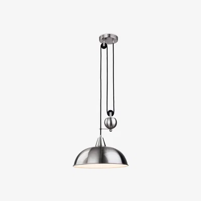 Pagazzi Century 1 Light Brushed Steel Pendant Ceiling Light