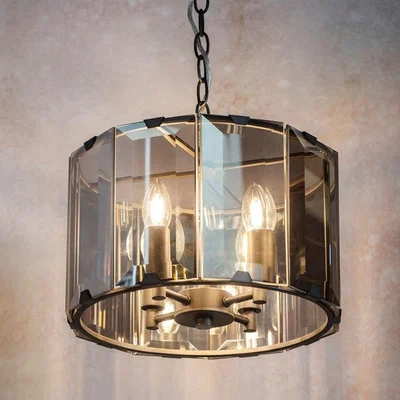 Pagazzi Clooney 4 Light Smoked Glass Pendant Ceiling Light