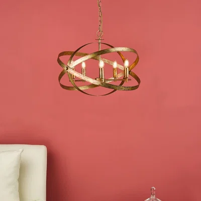 Pagazzi Nitya 5 Light Mottled Copper Pendant Ceiling Light