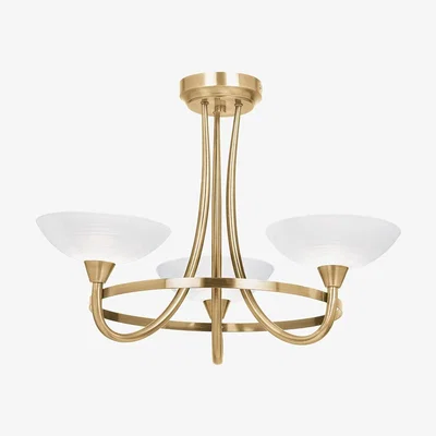 Pagazzi Endon Cagney 3 Light Ceiling Light Antique Brass