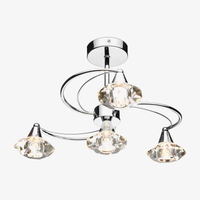 Pagazzi Luther 4 Light Semi-Flush Silver Ceiling Light