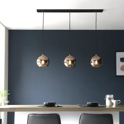 Pagazzi Boli 3 Light Linear Pendant Copper Black