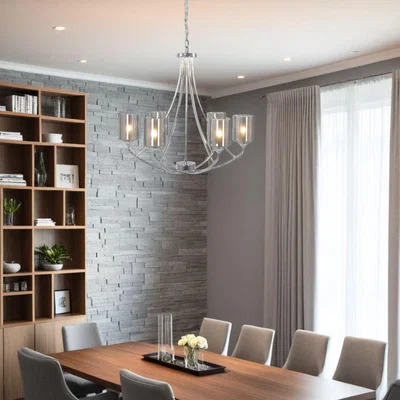 Pagazzi Ashton 6-Light Polished Chrome Chandelier Ceiling Light