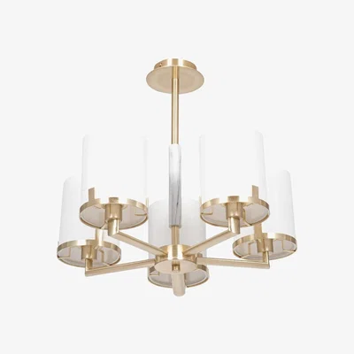 Pagazzi Midland 5 Light Gold and Marble Pendant Ceiling Light