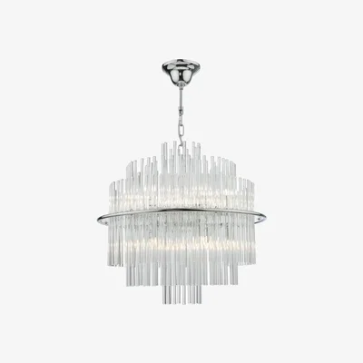 Pagazzi Lukas Polished Chrome & Crystal Ceiling Pendant