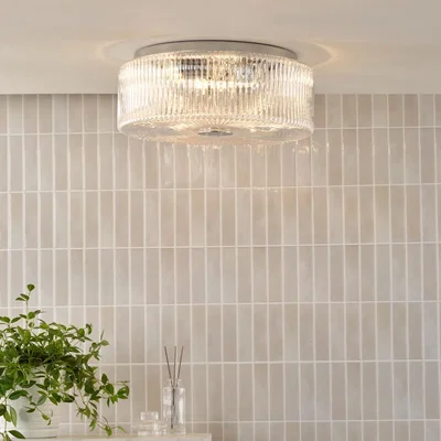 Pagazzi Twyman IP44 Light Bathroom Ceiling Light in Chrome