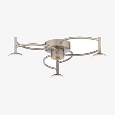 Pagazzi Rosa 3-Light Antique Brass Semi-Flush Ceiling Light