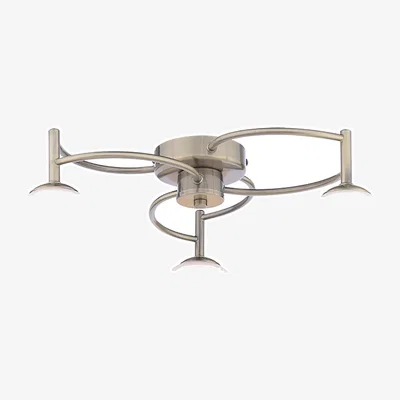 Pagazzi Rosa 3-Light Antique Brass Semi-Flush Ceiling Light
