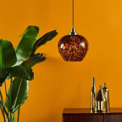 Pagazzi Leandra Tortoiseshell Glass and Antique Brass Ceiling Pendant