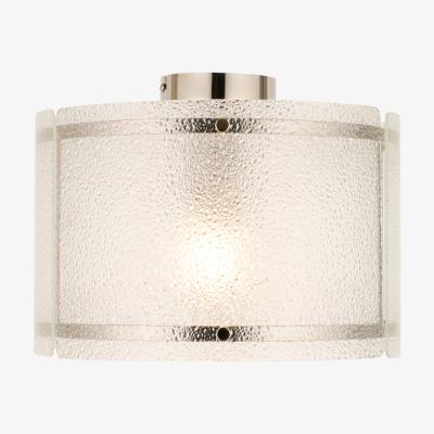 Pagazzi Traynor Clear And Antique Brass Flush Ceiling Light