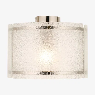 Pagazzi Traynor Clear And Antique Brass Flush Ceiling Light