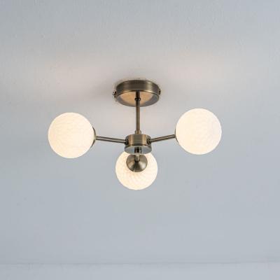 Pagazzi Lior 3-Light Antique Brass Semi-Flush Ceiling Light