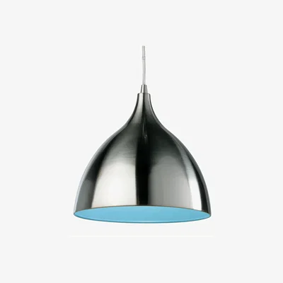 Pagazzi CafÃ© Brushed Steel and Blue Pendant Ceiling Light