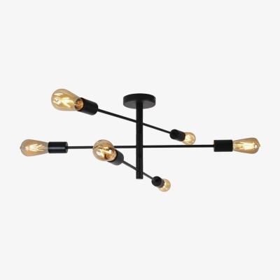 Pagazzi Gosto 6 Light Semi Flush Ceiling Light Black