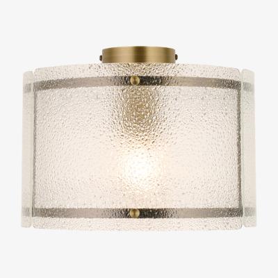 Pagazzi Traynor Clear And Satin Nickel Flush Ceiling Light
