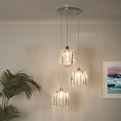 Pagazzi Kiara 3 Light Silver Pendant Ceiling Light