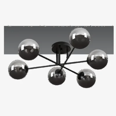 Pagazzi Brendi 6 Light Semi Flush Black & Graphite