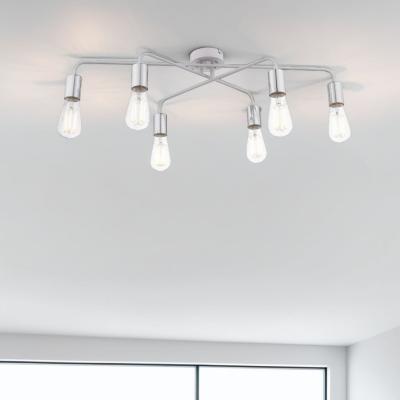 Pagazzi Kasper Gloss White and Polished Chrome 6 Semi-Flush Ceiling Light