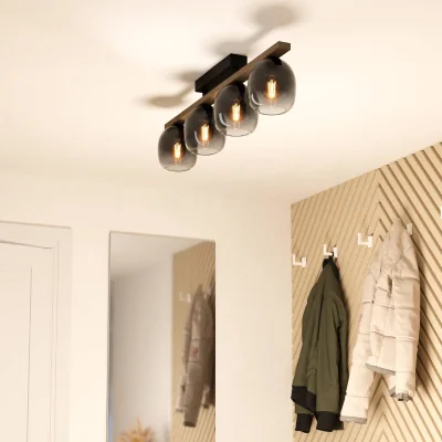 Pagazzi Filago 4-Light Black Flush Ceiling Light