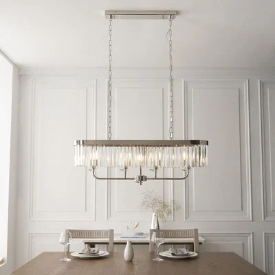 Pagazzi Chesterfield 4 Light Silver & Crystal Pendant Bar