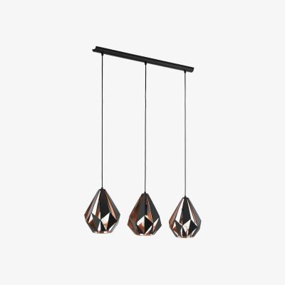 Pagazzi Carlton 3 Light Black Ceiling Pendant Bar