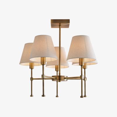 Pagazzi Taliah 5-Light Antique Brass Semi-Flush Ceiling Light