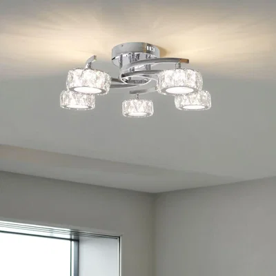 Pagazzi Dilan 5-Light Polished Chrome LED Semi-Flush Ceiling Light