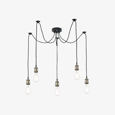 Pagazzi Waco 5 Light Antique Brass Pendant Ceiling Light