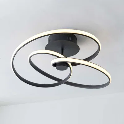 Pagazzi Dune LED Semi Flush Matt Black Ceiling Light
