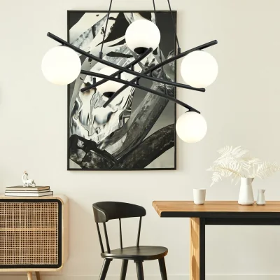 Pagazzi Essa 5 Light Pendant Black & White