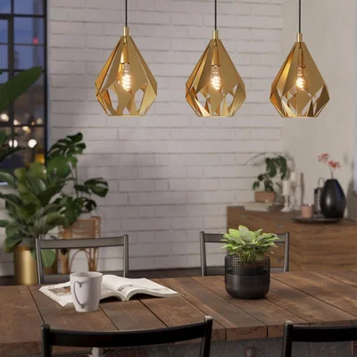 Pagazzi Carlton 3-Light Gold Ceiling Pendant