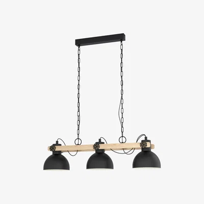 Pagazzi Lubenham 3 Light Black Ceiling Light
