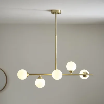 Pagazzi 5 Light Linear Pendant Satin Brass