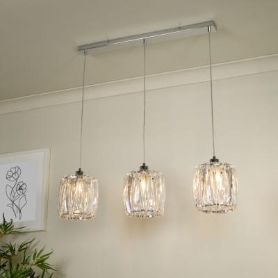 Pagazzi Kiara 3 Light Silver Ceiling Pendant Bar
