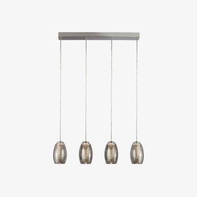 Pagazzi Cyclone 4 Light Smoked Glass Ceiling Bar Pendant