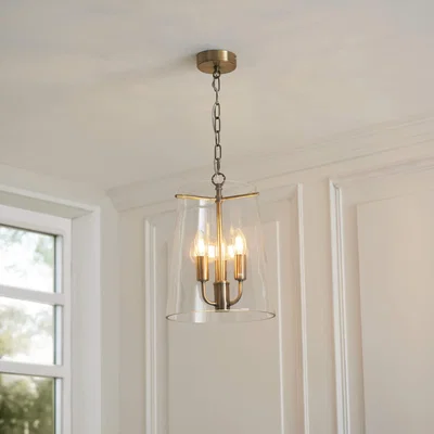 Pagazzi Park Taper Clear &amp; Antique Brass Pendant